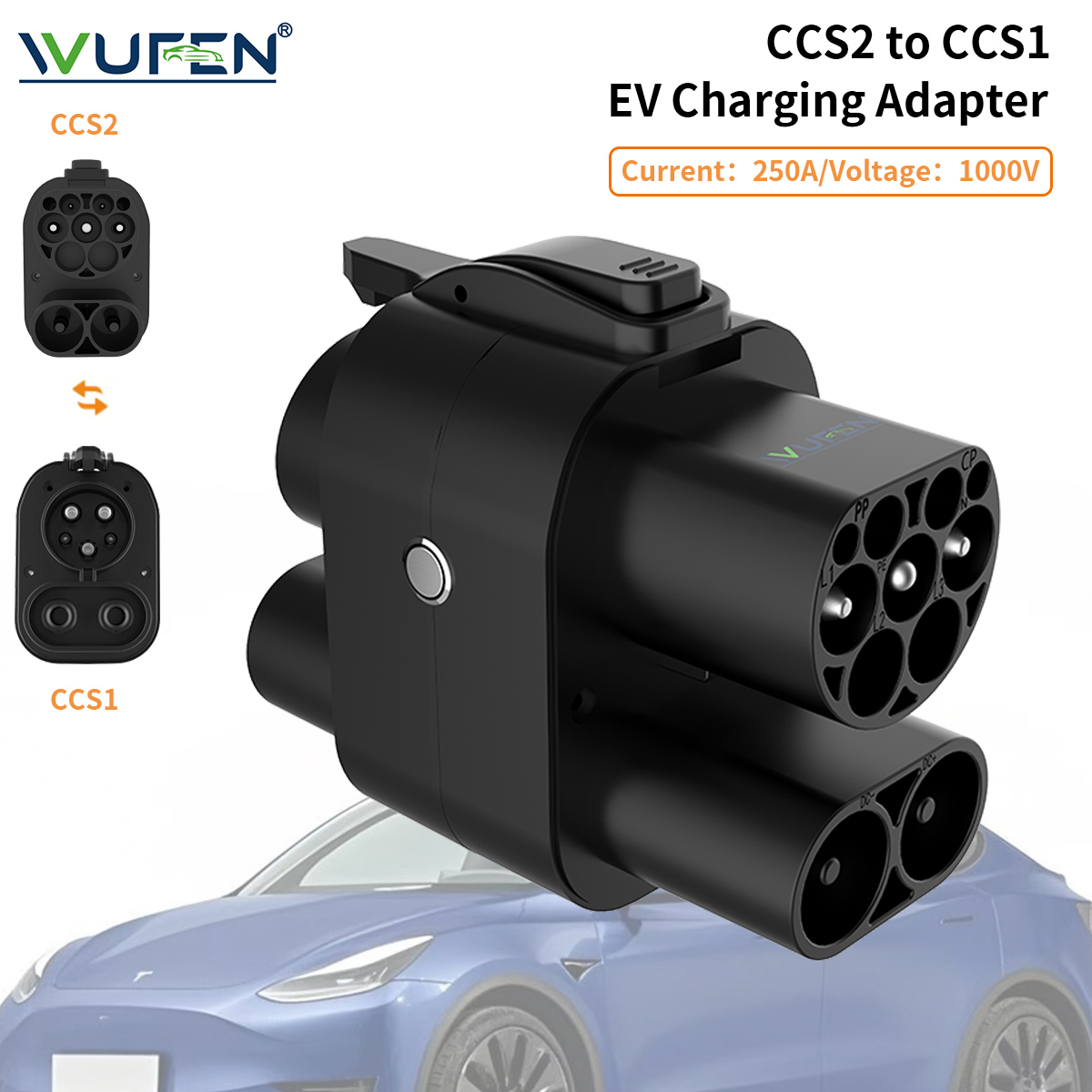 Ccs2 To Ccs1 Fast Charge Adapter 250Kw - WUFEN CCS2 إلى CCS1 محول التيار