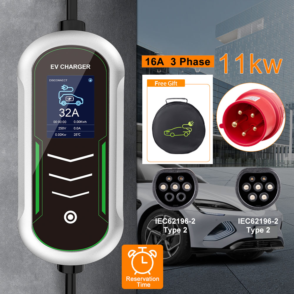 Portable Ev Charger 32A Type 2 Cee Plug - IPENGEN 11KW EV شاحن محمول Type2
