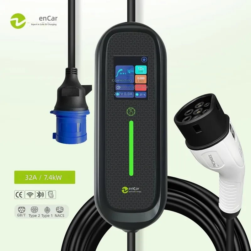Portable Ev Charger 32A Type 2 Cee Plug - شاحن سيارات كهربائية محمول ذكي بقوة