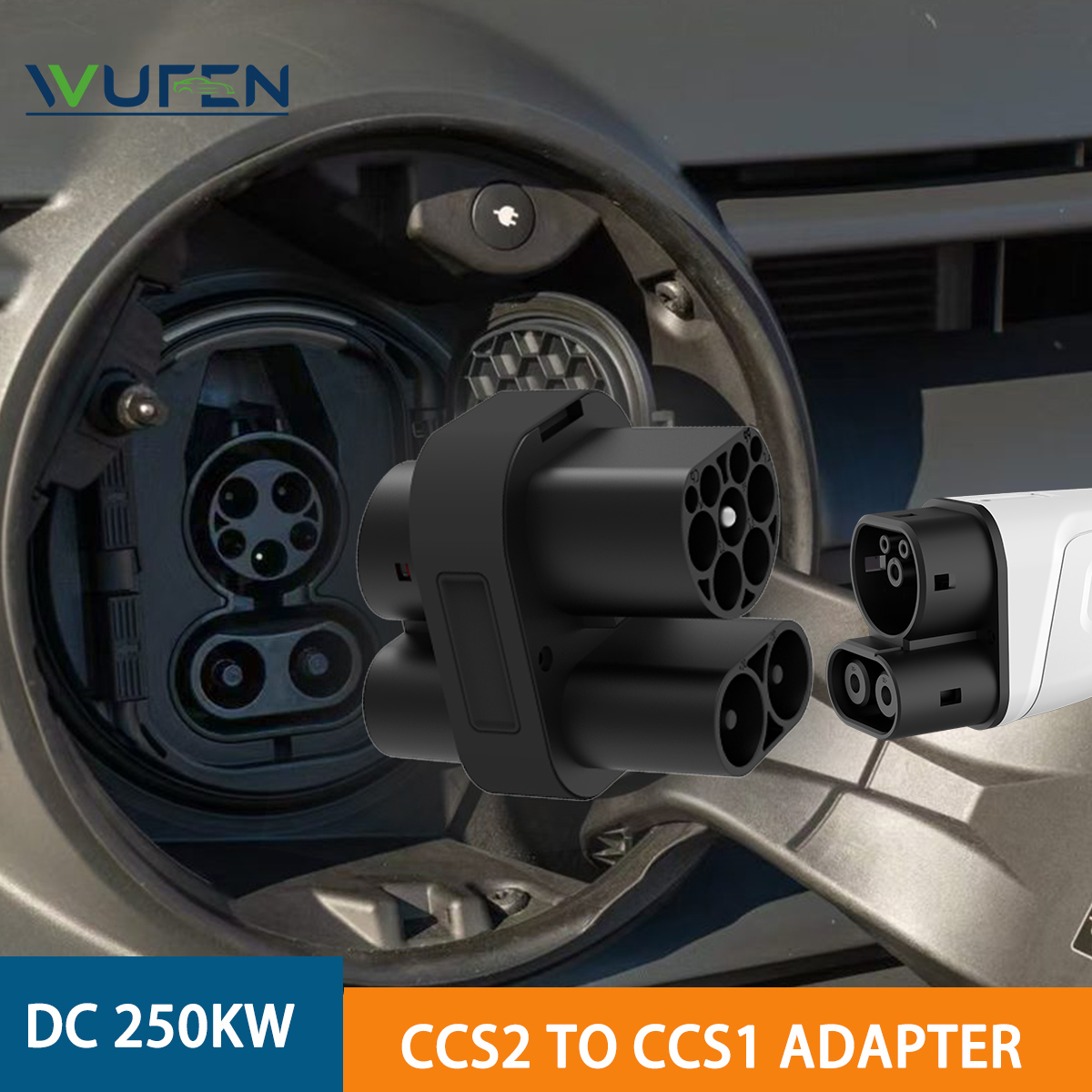 Ccs2 To Ccs1 Fast Charge Adapter 250Kw - محول WUFEN 250KW من CCS2 إلى