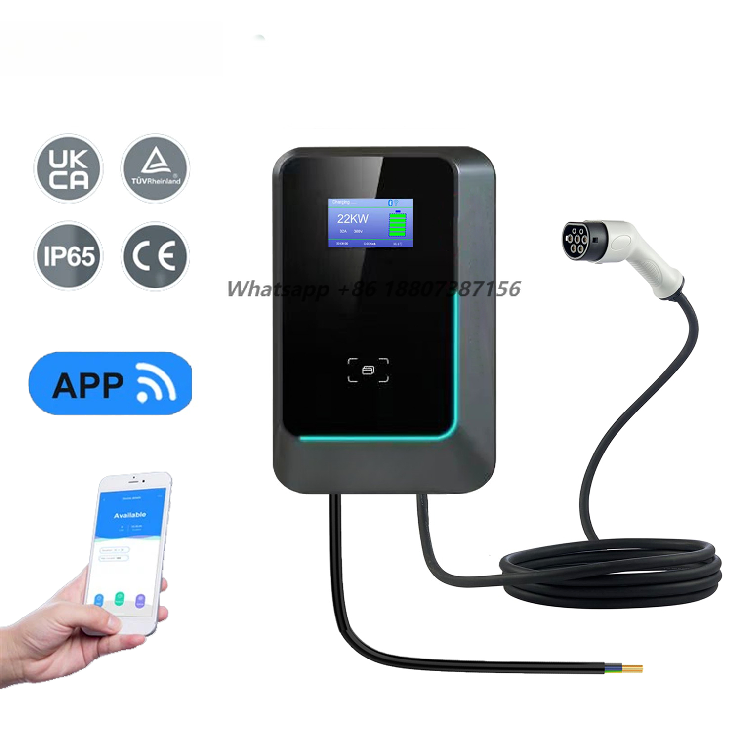 محطة شحن سيارات كهربائية من بو - مراجعة 22Kw Wallbox Type 2 Ocpp Rfid وسعره