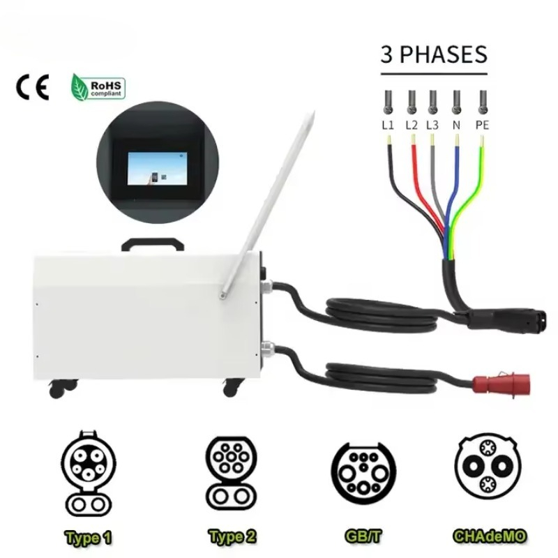 شاحن متنقل للسيارات الكهربائية - مراجعة Portable Dc Fast Charger 20Kw Ccs2 وسعره