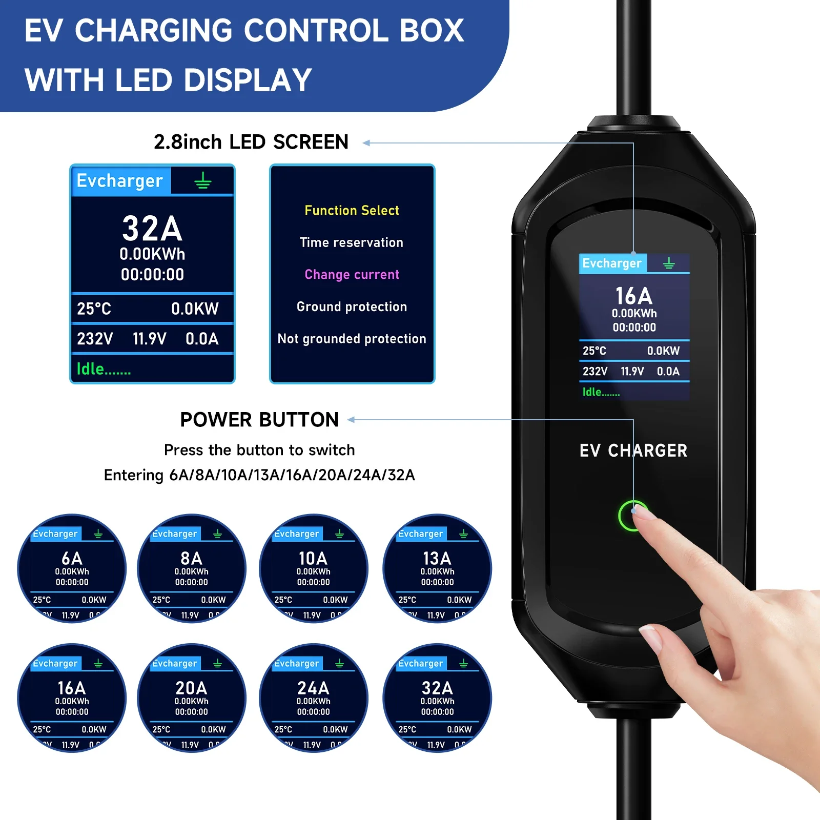 شاحن سيارات كهربائية Puppyfc ب - مراجعة Portable Ev Charger 32A Type 2 Cee Plug وسعره