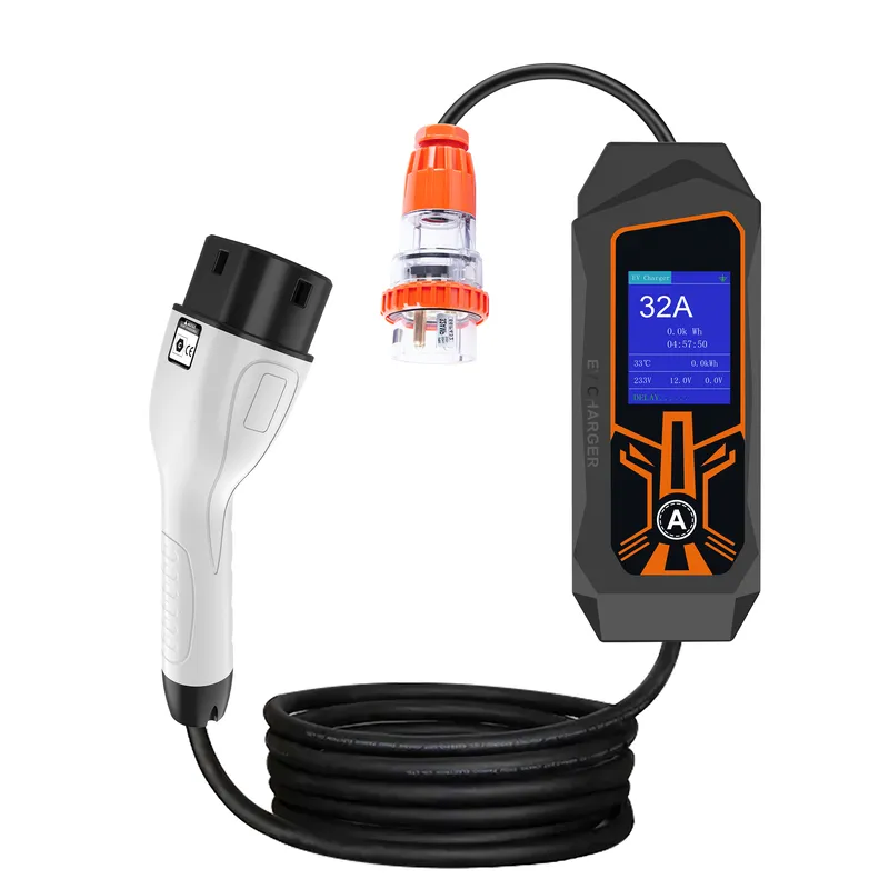 شاحن سيارات كهربائية محمول AP0 - مراجعة Portable Ev Charger 32A Type 2 Cee Plug وسعره