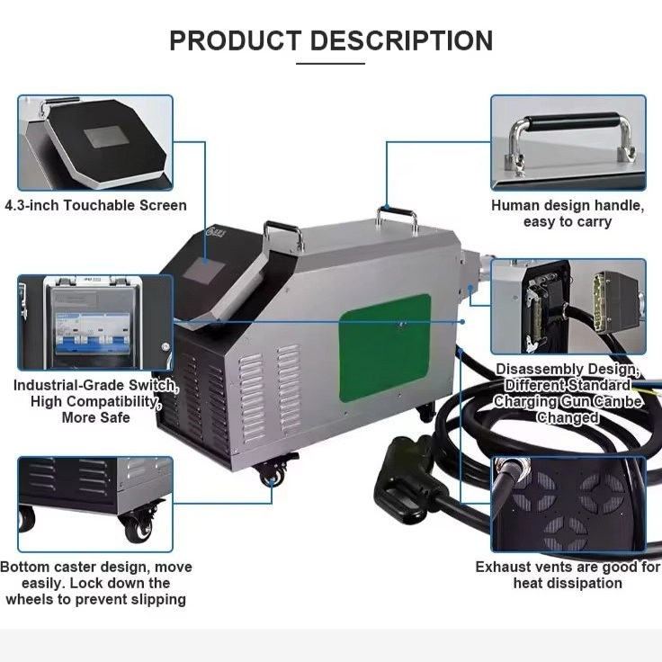 شاحن سيارات كهربائية محمول للا - مراجعة Portable Dc Fast Charger 20Kw Ccs2 وسعره