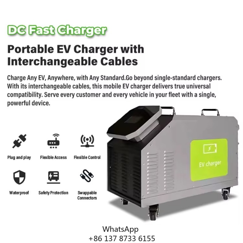 شاحن سيارات كهربائية محمول للا - مراجعة Portable Dc Fast Charger 20Kw Ccs2 وسعره