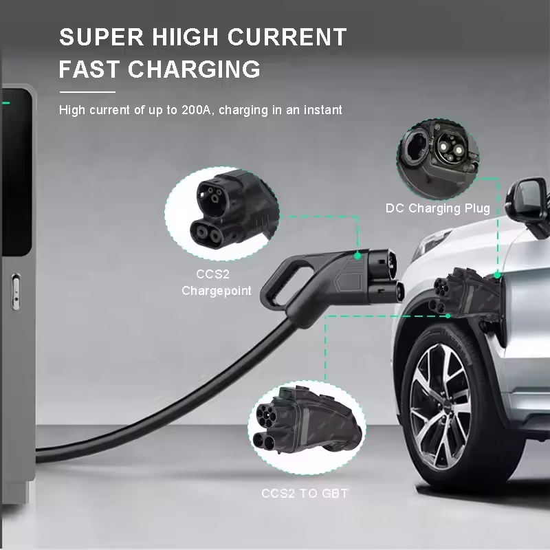 شاحن تيار مستمر EV 200A 250A 1 - مراجعة Gb/T To Ccs2 200A Fast Charging Adapter وسعره